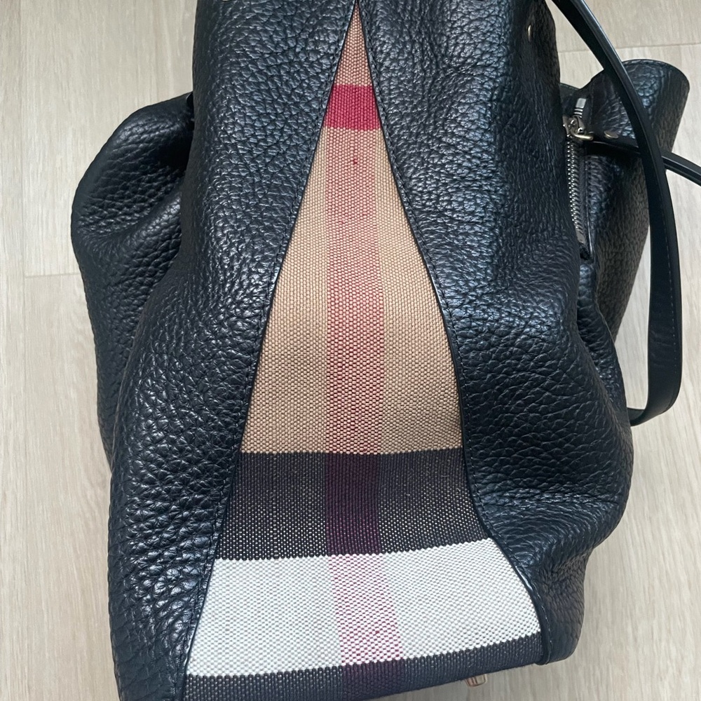 Black Leather Burrbery Tote Bag - Picture 7 of 9